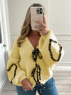 Leopard Trim Cardigan Sweater