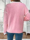 Pink Flower Applique Sweater