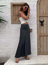 Casual Solid Knit Stretch Skirt