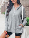 Solid Casual Hooded Sweatshirt