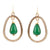 Inline Green Onyx Golden Drop Earrings