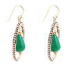 Inline Green Onyx Golden Drop Earrings