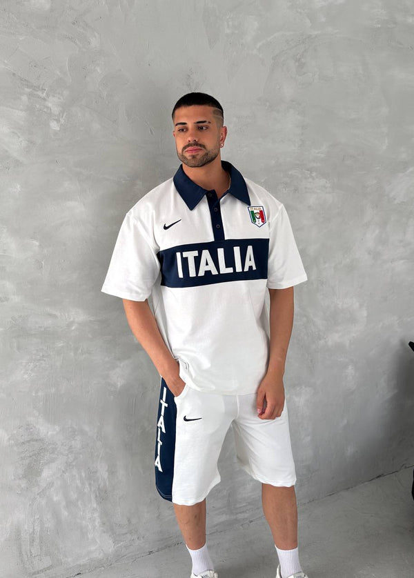 Italia Inspired Men's Polo & Shorts Set – Athletic Heritage with Bold National Style