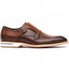 Hand Burnished Italian Calfskin Monkstrap, Brown