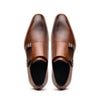 Hand Burnished Italian Calfskin Monkstrap, Brown