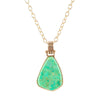 Lime Turquoise Golden Pendant Necklace