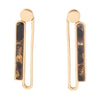 Linear Black and Gold Shungite Matrix and Golden Bronze Earrings