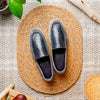 Sueded Italian Goatskin & Crocodile Loafer Grey