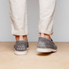 Sueded Italian Goatskin & Crocodile Loafer Grey