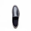 Sueded Italian Goatskin & Crocodile Loafer Grey