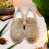 Sueded Italian Goatskin Loafer Bone