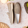 Sueded Italian Goatskin Loafer Bone