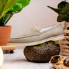 Sueded Italian Goatskin Loafer Bone