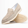 Sueded Italian Goatskin Loafer Bone