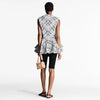 Louis Vuitton Sleeveless Graphic Tweed Flounce Jacket