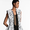 Louis Vuitton Sleeveless Graphic Tweed Flounce Jacket
