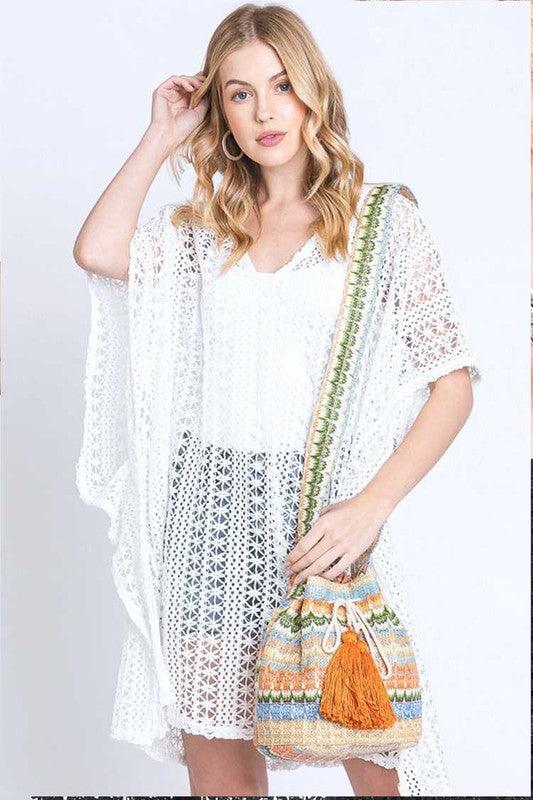 Mix Color Tassel Boho Swing Bucket Bag - Cocoa Yacht Club