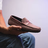 Sueded Calfskin with Crocodile Driver Candy