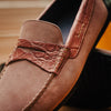 Sueded Calfskin with Crocodile Driver Candy