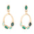 Multi Green Stones Golden Drop Earrings