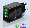 PBG 3 port LED Display Wall Charger and 3 in 1 Cable Bundle Silver