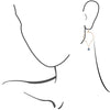 Pearl and Bronze Chain Earrings