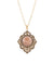 Pink Moonstone Golden Pendant Necklace