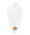 Pink Moonstone Golden Pendant Necklace