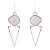 Pink Opal and Sterling Silver Triangle Earrings