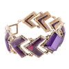 Pointy Purple Turquoise Golden Link Bracelet