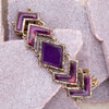 Pointy Purple Turquoise Golden Link Bracelet
