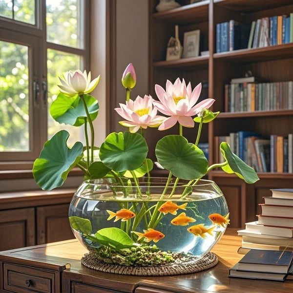 60 pre planted mixed color potted lotus flowers  suitable for immediate planting suitable for indoor and outdoor aquarium gardens including planting guidelines easy to grow requiring minimal care