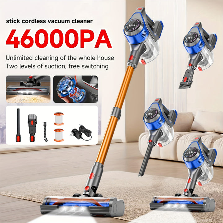 Cordless Vacuum Cleaner 3500046000PA Powerful Stick Vacuum Rechargeable Battery Vacuum Cleaners for Home AntiTangled Lightweight Handheld for Hardwood Floor Carpets Pet Hair