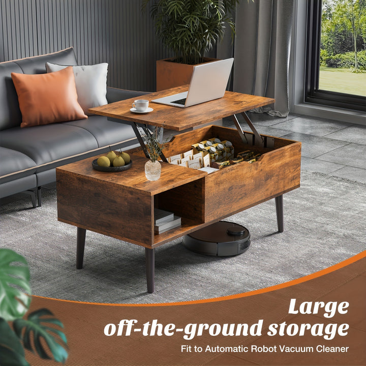 Elegant Black Coffee Table For Living Room  Lift Top Design Offering Versatility Small Rising Wooden Dining Center Table With Storage Shelf And Hidden Compartment Ideal For Organizing And Enhancing Your Living Space