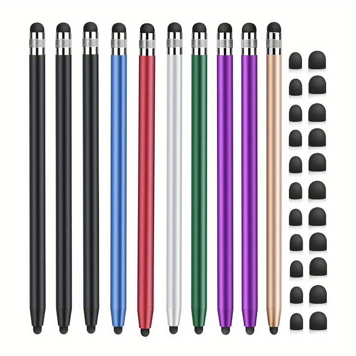 10Pack Sensitivity And Capacitive Stylus 2in 1 Tablet Touch Screen Pen with 8 Extra Spare Tips for iPad ProiPhoneSamsung Galaxy And All Universal Touch Devices Student Gift Idea
