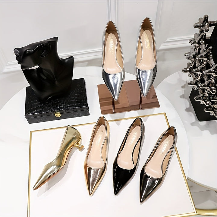 WomenS Elegant Pointed Toe Stiletto Heel Pumps  SlipOn Closure Synthetic Cover Upper  NonSlip Rubber Sole AllSeason Formal  Casual Shoes for Parties Party Footwear Comfortable Fit Fashion Lovers