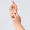 Prismatic Brown Tiger's Eye Statement Golden Ring