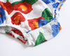 Baby Girl Floral Print Ruffle Design O-Neck Onesies In Summer