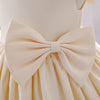 Baby Girl Solid Color Bow Patched Design Sleeveless Western Style Satin Dress