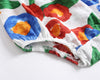 Baby Girl Floral Print Ruffle Design O-Neck Onesies In Summer