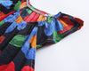 Baby Girl Floral Print Ruffle Design O-Neck Onesies In Summer