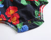 Baby Girl Floral Print Ruffle Design O-Neck Onesies In Summer