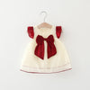 Baby Girl Solid Color Bow Tie Patched Design Mesh Princess Dress