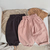 Baby Girl Solid Color Bow Decoration Design Long Pants