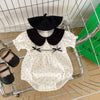 Baby Girl Dot Pattern Doll Neck Triangle Onesies