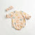 Baby Girl Smiley Print Pattern Long-Sleeve Design Round Collar Onesies