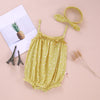 Baby Girl Printed Pattern Sling Onesies With Bow Decoration