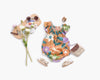 Baby Girl Floral Print Ruffle Design O-Neck Onesies In Summer