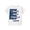 Baby Boy Letter Print Round Neck Short Sleeve Cotton Design Section Children’s Tops In Summer