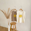 Baby Boys And Girls Sun Pattern Print Sleeveless Round Cotton Top In Summer Outfit Wearing